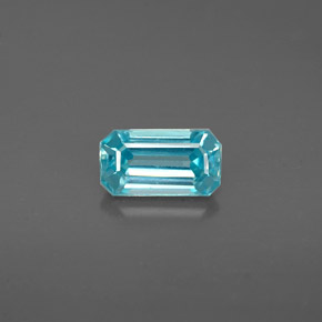 Circón azul natural de 0,88 ct, corte esmeralda, VVS