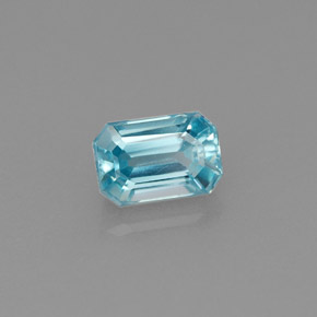 Circón azul natural de 1,11 ct, corte esmeralda, VVS