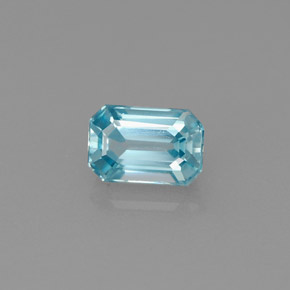 Circón azul natural de 1,11 ct, corte esmeralda, VVS