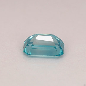 Circón azul natural de 0,90 ct, corte esmeralda, VVS