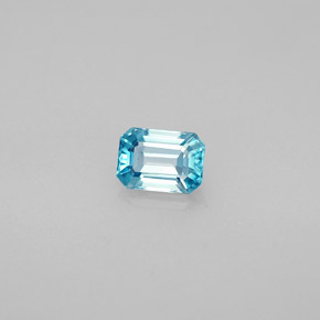 Circón azul natural de 1,02 ct, corte esmeralda, VVS