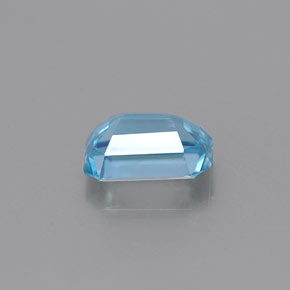 Circón azul natural de 0,86 ct, corte esmeralda, VVS