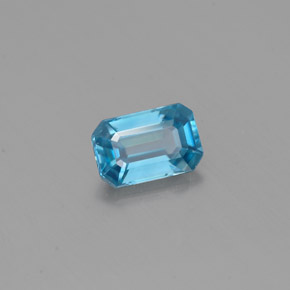 Circón azul natural de 0,78 ct, corte esmeralda, VVS