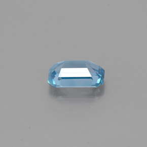 Circón azul natural de 0,78 ct, corte esmeralda, VVS