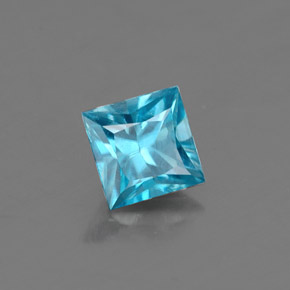 Circón azul natural de 0,58 ct, cuadrado, VS