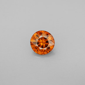 Circón naranja natural de 0,80 ct, corte redondo, VS