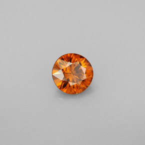 Circón naranja natural de 0,80 ct, corte redondo, VS
