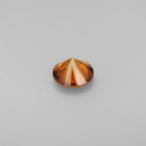 Circón naranja natural de 0,80 ct, corte redondo, VS