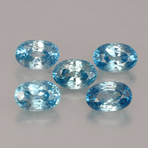 Gemas de circón azul natural de  ct, corte óvalo, VVS