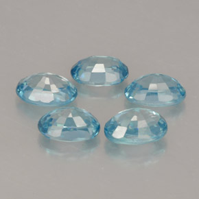 Gemas de circón azul natural de  ct, corte óvalo, VVS