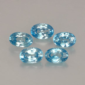 Gemas de circón azul natural de  ct, corte óvalo, VVS