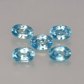 Gemas de circón azul natural de  ct, corte óvalo, VVS