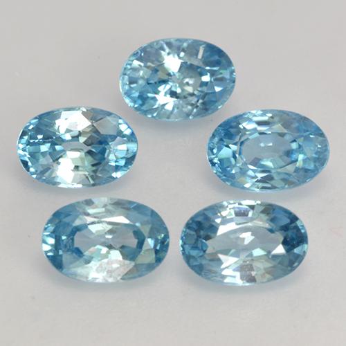 Gemas de circón azul natural de 4,08 ct, corte óvalo, VVS