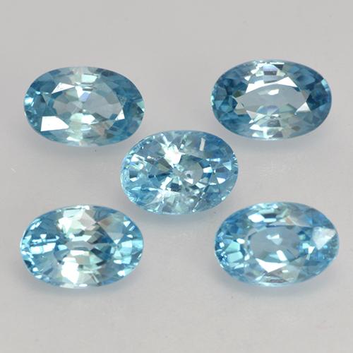 Gemas de circón azul natural de 4,08 ct, corte óvalo, VVS