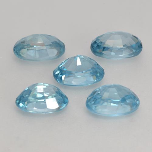Gemas de circón azul natural de 4,08 ct, corte óvalo, VVS