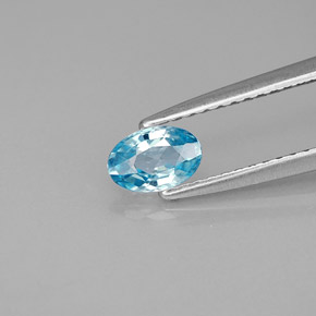 Circón azul natural de 0,54 ct, corte óvalo, VVS-VS