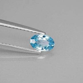 Circón azul natural de 0,54 ct, corte óvalo, VVS-VS