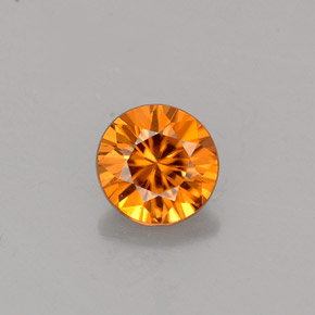 Circón naranja natural de 0,80 ct, corte redondo, VVS-VS