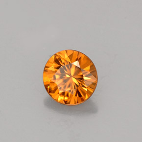 Circón naranja natural de 0,80 ct, corte redondo, VVS-VS