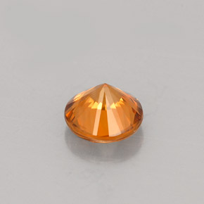 Circón naranja natural de 0,80 ct, corte redondo, VVS-VS