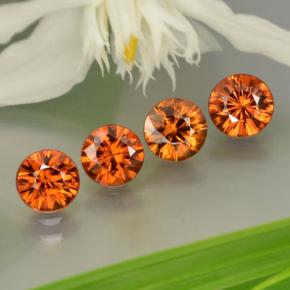 Gemas de circón naranja natural de 3,63 ct, corte redondo, VS