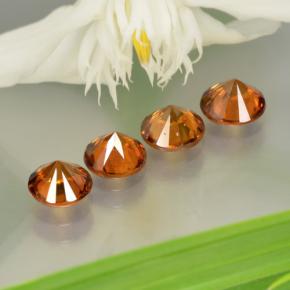 Gemas de circón naranja natural de 3,63 ct, corte redondo, VS