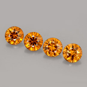 Gemas de circón naranja natural de  ct, corte redondo, VS