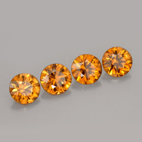 Gemas de circón naranja natural de  ct, corte redondo, VS