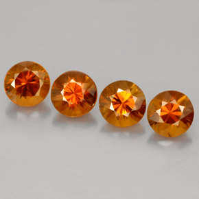 Gemas de circón naranja natural de  ct, corte redondo, VS