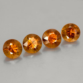 Gemas de circón naranja natural de  ct, corte redondo, VS