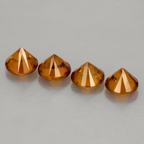 Gemas de circón naranja natural de  ct, corte redondo, VS
