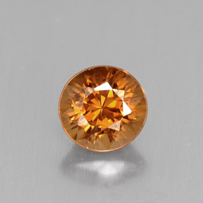 Circón naranja natural de 1,04 ct, corte redondo, VVS-VS