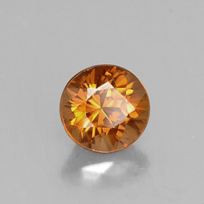 Circón naranja natural de 1,04 ct, corte redondo, VVS-VS