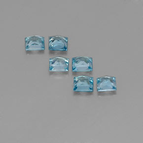 Gemas de circón azul natural de  ct, cuadrado, VVS-VS