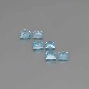 Gemas de circón azul natural de  ct, cuadrado, VVS-VS