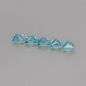 Gemas de circón azul natural de  ct, cuadrado, VVS-VS