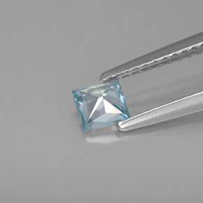 Circón azul natural de 0,47 ct, cuadrado, VVS-VS