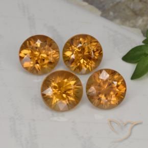 Gemas de Circón Marrón naranja natural de 4.58 ct, Redondo, VVS