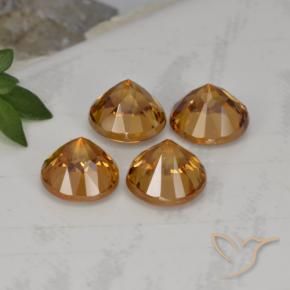 Gemas de Circón Marrón naranja natural de 4.58 ct, Redondo, VVS