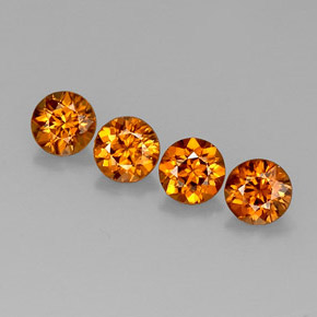 Gemas de circón naranja natural de  ct, corte redondo, VVS