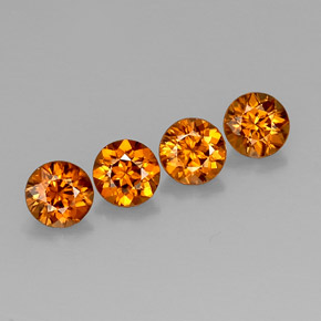 Gemas de circón naranja natural de  ct, corte redondo, VVS