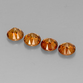 Gemas de circón naranja natural de  ct, corte redondo, VVS