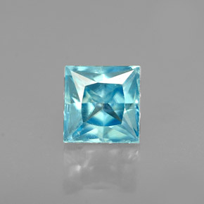 Circón azul natural de 0,71 ct, cuadrado, VVS-VS