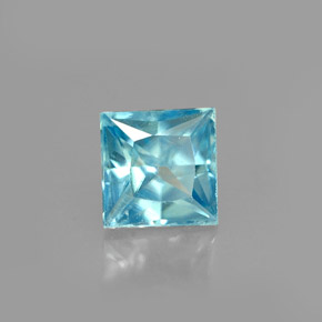 Circón azul natural de 0,71 ct, cuadrado, VVS-VS