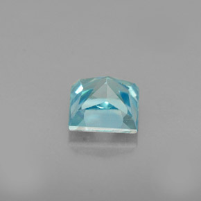 Circón azul natural de 0,71 ct, cuadrado, VVS-VS