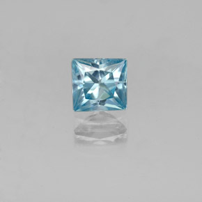 Circón azul natural de 0,62 ct, cuadrado, VVS-VS