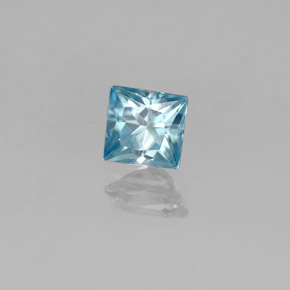 Circón azul natural de 0,62 ct, cuadrado, VVS-VS