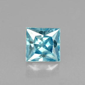 Circón azul natural de 0,58 ct, cuadrado, VS