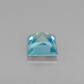 Circón azul natural de 0,58 ct, cuadrado, VS