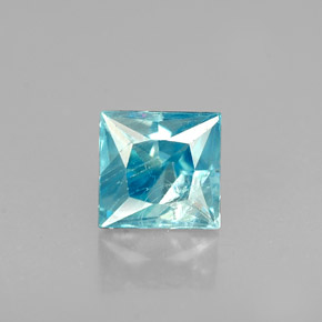 Circón azul natural de 0,69 ct, cuadrado, SI